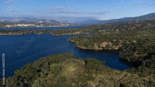 Aerial View of Lake Cachuma  Santa Ynez Valley  Santa Barbara County  
