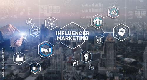 Influencer marketing concept. Business Internet concept