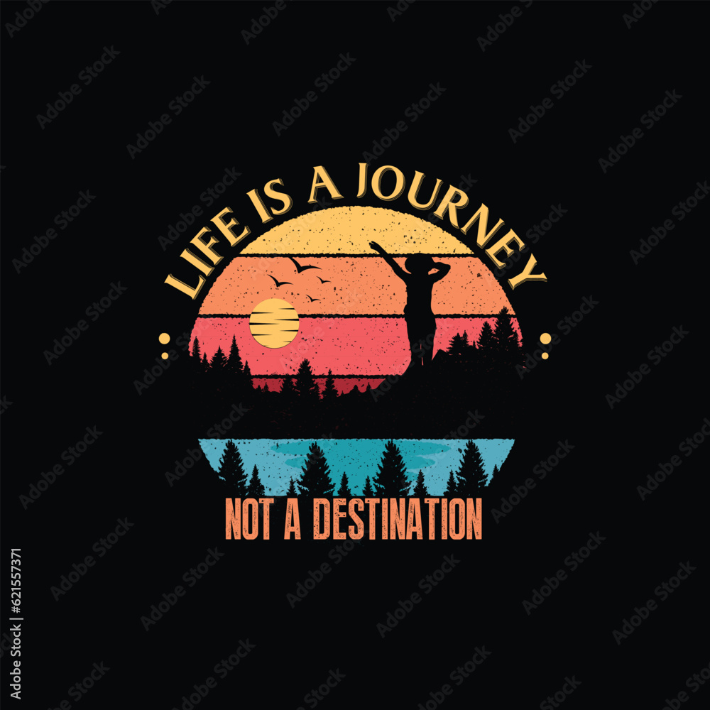Camping and outdoor adventure retro illustration for t-shirt