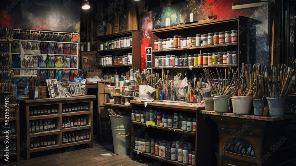 Art Supply Store: Photos may showcase a wide range of art materials, including paints, brushes, and canvases, inspiring creativity and artistic pursuits