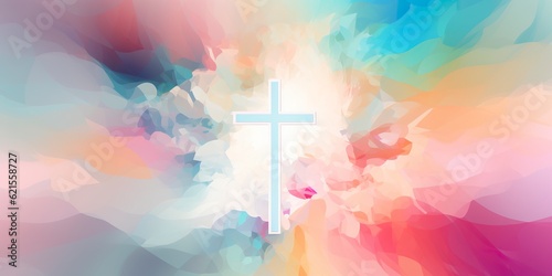 abstract background with cross and rays. ai generative © W&S Stock