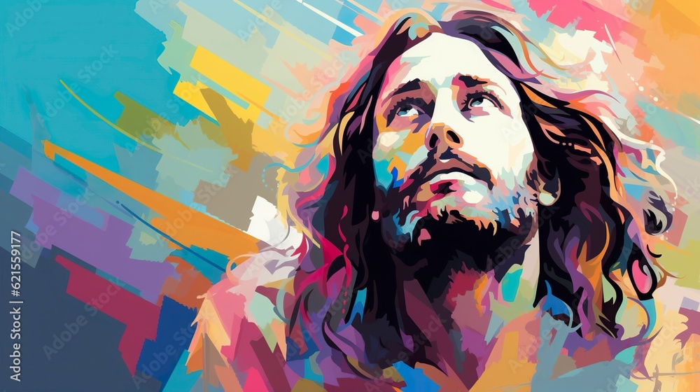 jesus christ on cross illustration. ai generative Stock Illustration ...