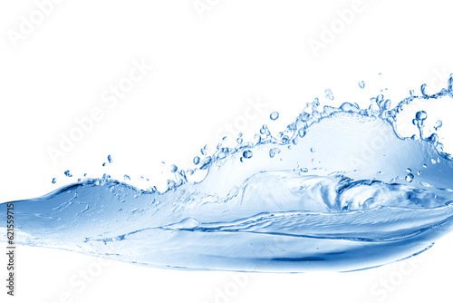 Water splash, water splash isolated on white background, blue water splash,
