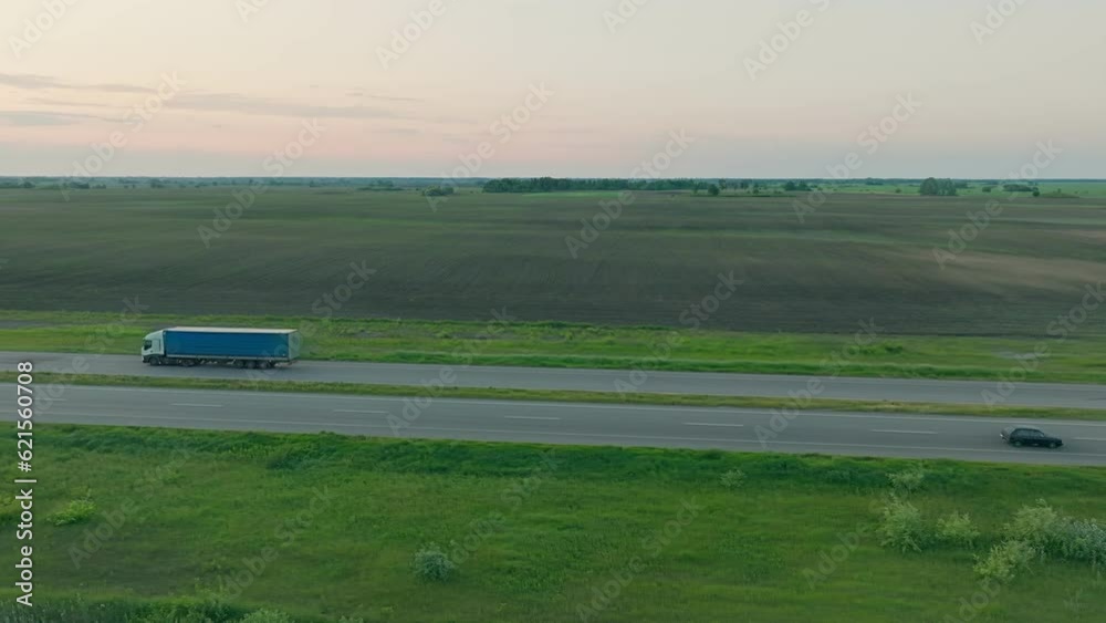 Delivery truck cargo travel traffic countryside highway transport highway logistic summer car drive travel Delivery truck cargo travel traffic countryside highway transport highway logistic summer car drive travel