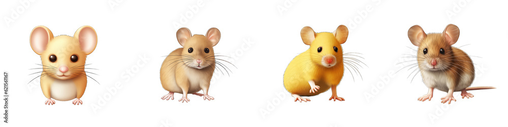 Mouse clipart collection, vector, icons isolated on transparent background
