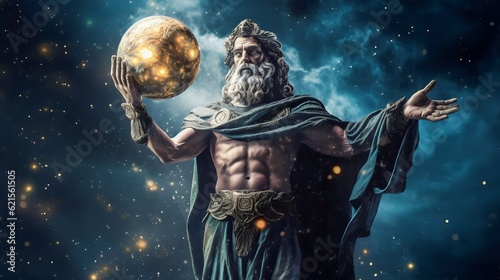 Fotografie, Obraz the primordial darkness embodying a greek god, erebus wearing ancient greek clot