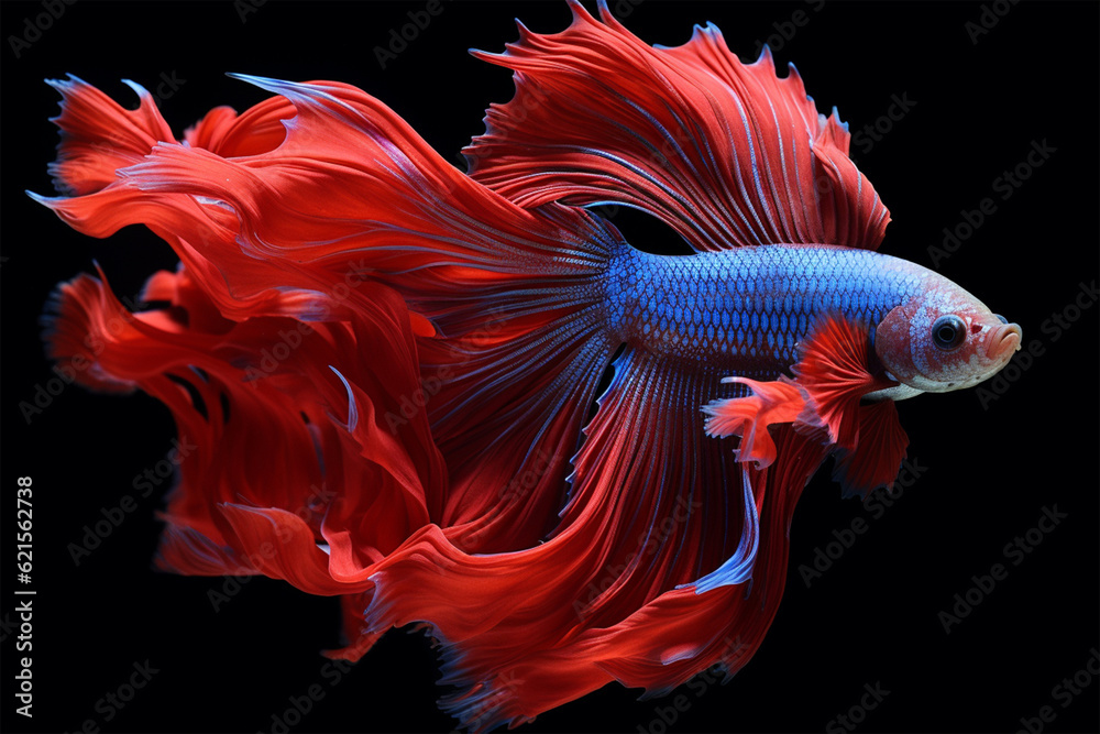 Fototapeta premium red and yellow fish generative ai