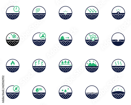 set of skin icons, skin care, epidermis, acne, pore