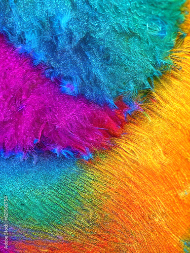 Feathers of every hue, a vibrant symphony of colors! 