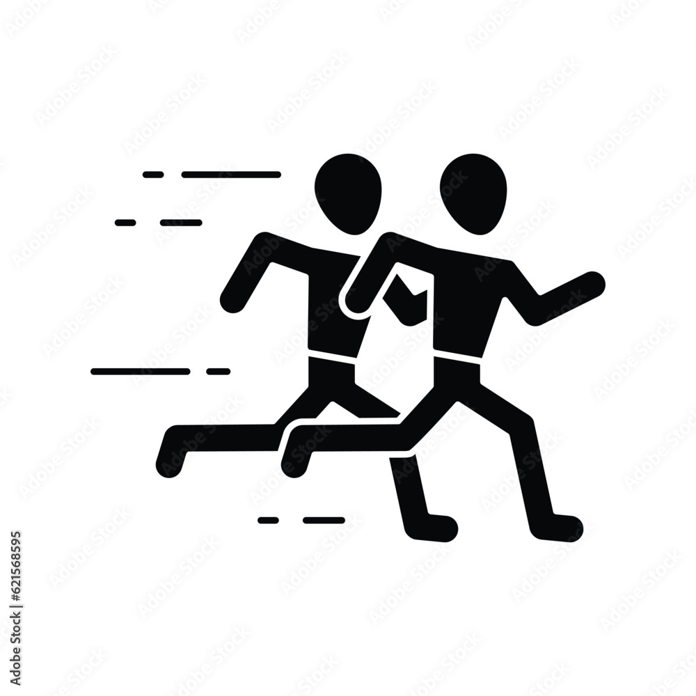 Running man glyph icon vector. Running marathon people, running speed sport race people icon, Youth and sport day vector illustration. Running man glyph icon vector. Running marathon people, running speed sport race people icon, Youth and sport day vector illustration.