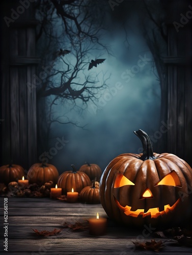 Spooky Halloween Night Blank Party Poster Background