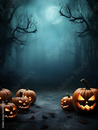 Spooky Halloween Night Blank Party Poster Background