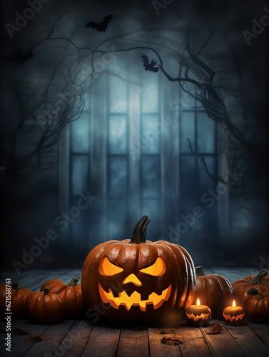 Spooky Halloween Night Blank Party Poster Background