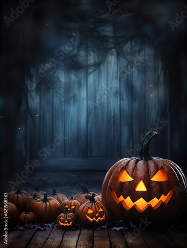 Spooky Halloween Night Blank Party Poster Background