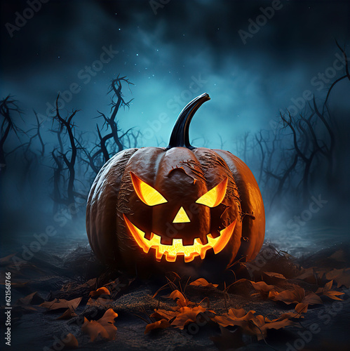 Spooky Halloween Night Blank Party Poster Background