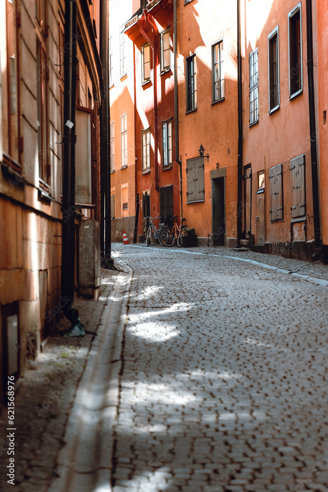 Morning light in the streets of Stockholm
