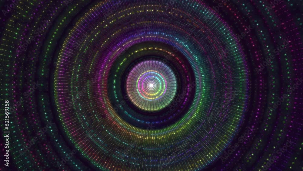 Psychedelic illusion neon rainbow lines in dark hole, motion abstract corporate, cyber and futuristic style background Psychedelic illusion neon rainbow lines in dark hole, motion abstract corporate, cyber and futuristic style background