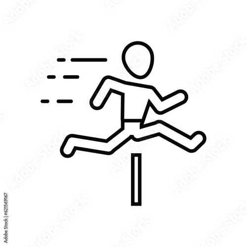 Obstacle racing sport runner athlete lin eicon vector. Youth and sport day vector illustration for game interface, web, graphic design, UI, and app.