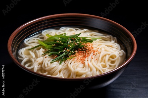 Korean Kongguksu Cold Soy Soup with Noodles Generative AI photo