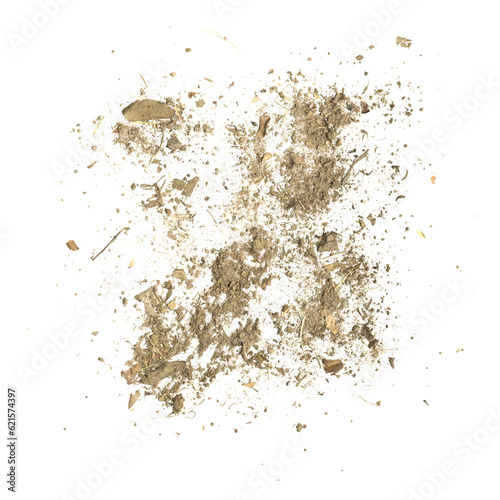 3d illustration of garbage debris and dust isolated on transparent background