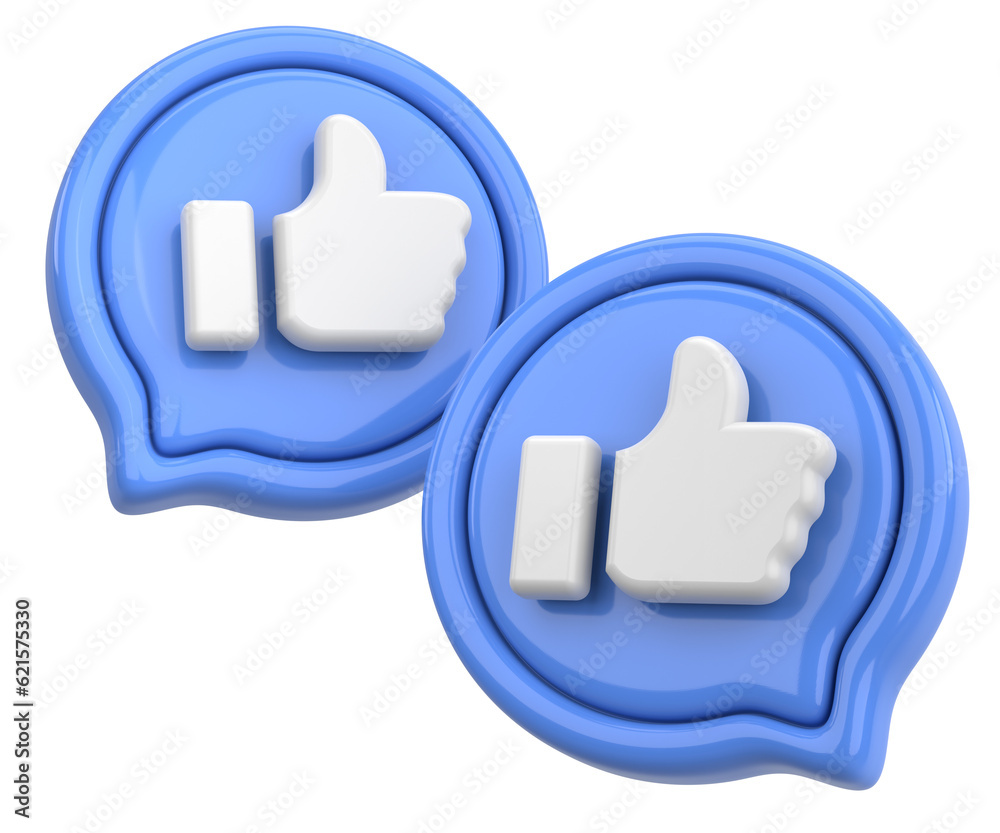 Like button. Like icon. 3D illustration. Like button. Like icon. 3D illustration.