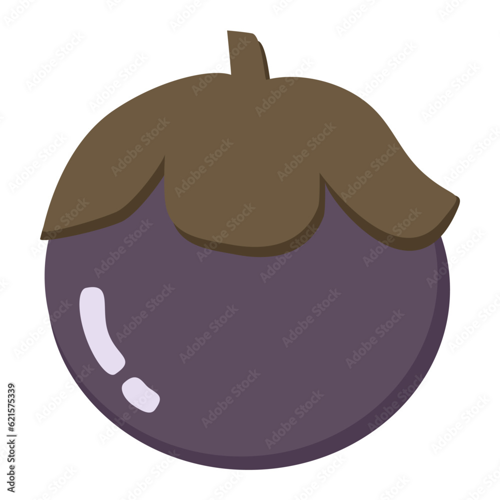 mangosteen Cute Sticker Illustration Element mangosteen Cute Sticker Illustration Element