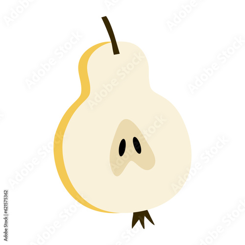 slice pear Cute Sticker Illustration Element