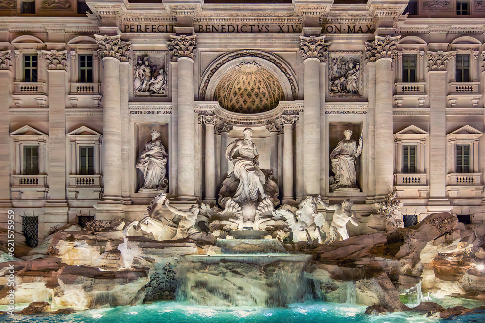 Trevi fountain:  18th-century fountain in the Trevi district in Rome, Italy, designed by Italian architect Nicola Salvi and completed by Giuseppe Pannini.