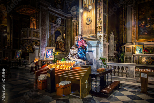 Interior of Chiesa San Marcello al Corso: A historic church in Rome known for its miraculous healing and beautiful artwork. photo