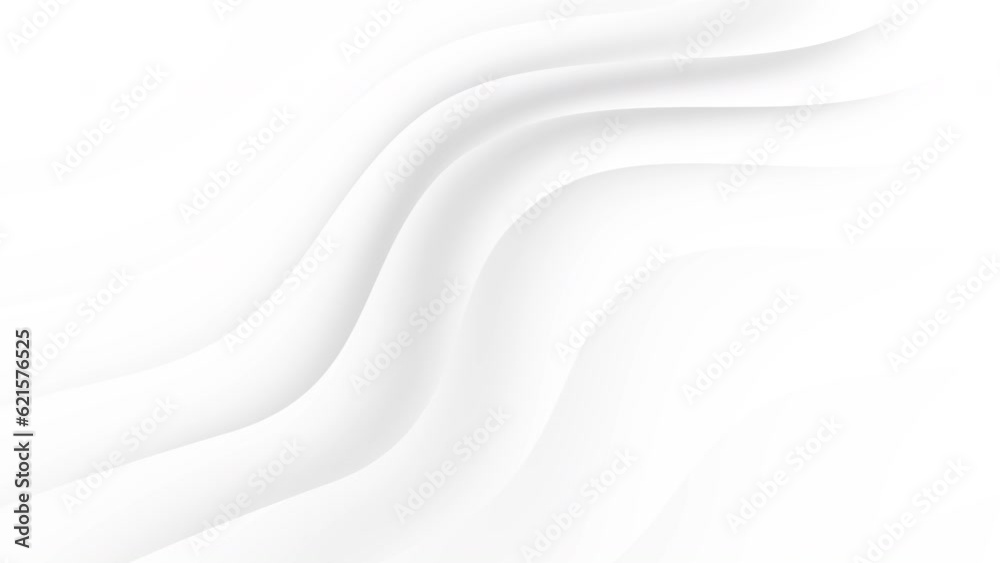 White curve waves flowing abstract motion background. Seamless looping animation