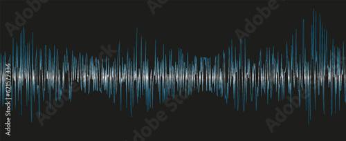 Blue Digital Sound Wave Background, technology and earthquake wave concept, design for music industry, Vector photo