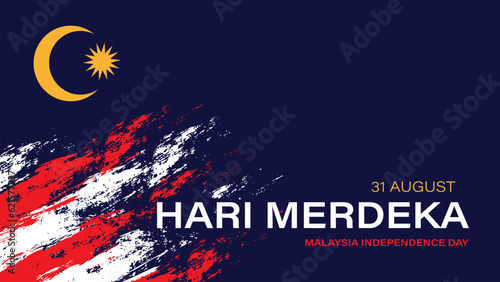 Malaysia independence day background with grunge distressed flag vector illustration photo