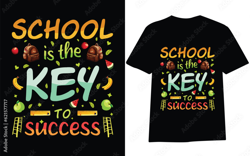 Obraz premium Back to school t-shirt design, first day at school , hundred days of School, typography t-shirt design for kids.