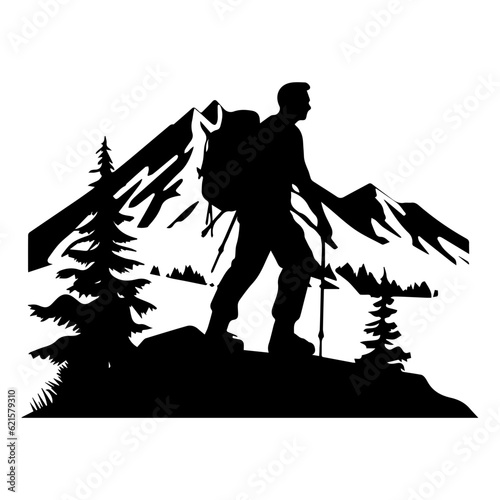 hiker silhouette illustration 