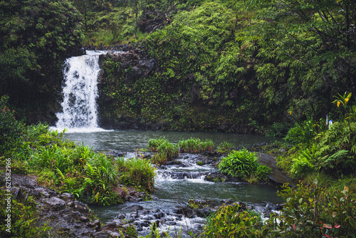 Fototapeta Naklejka Na Ścianę i Meble -  Pua'a Ka'a falls along the road to Hana