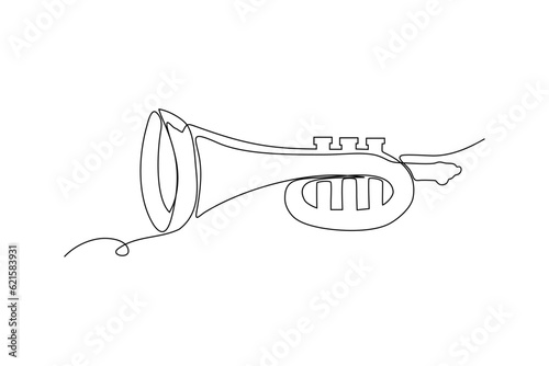 continuous line trumpet vector illustration