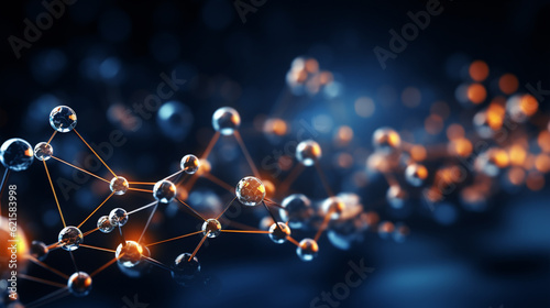 abstract molecular network background, generative ai