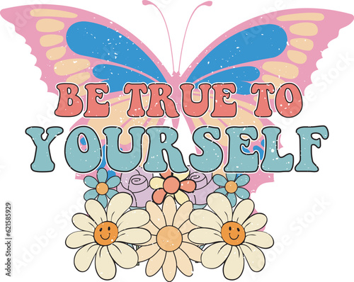 Retro Groovy Inspirational Quote EPS, Files for Cutting, bag, cups, card, EPS 10
