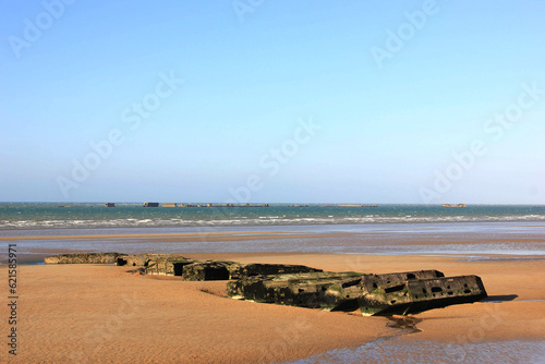  Arromanches-les-Bains -France, Remains of the Port of Mulberry