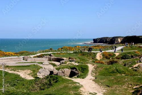 Pointe du Hoc, cliff on the coast of Normandy, located in northern France, was bombed in World War II during the Allied landing. 