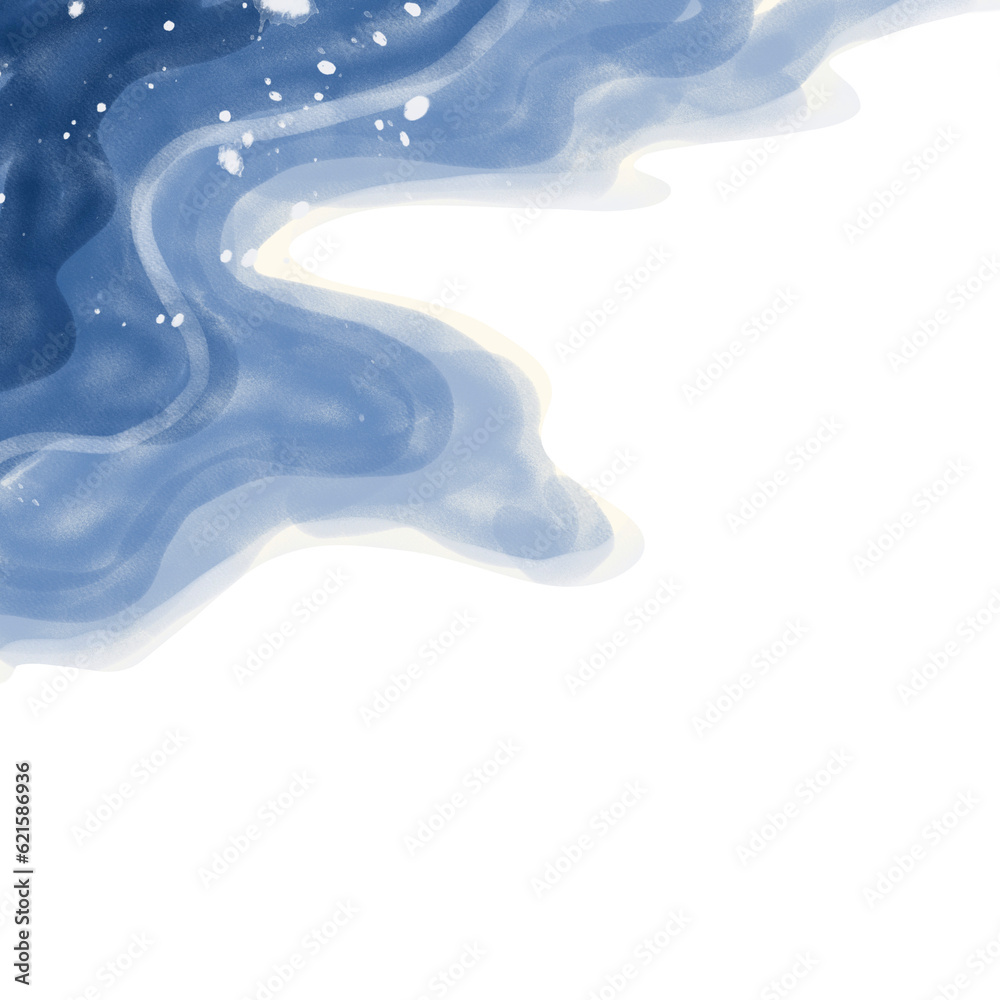 Beach watercolor Illustration, blue waves, summer clipart Beach watercolor Illustration, blue waves, summer clipart