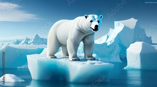 Polar bear on iceberg