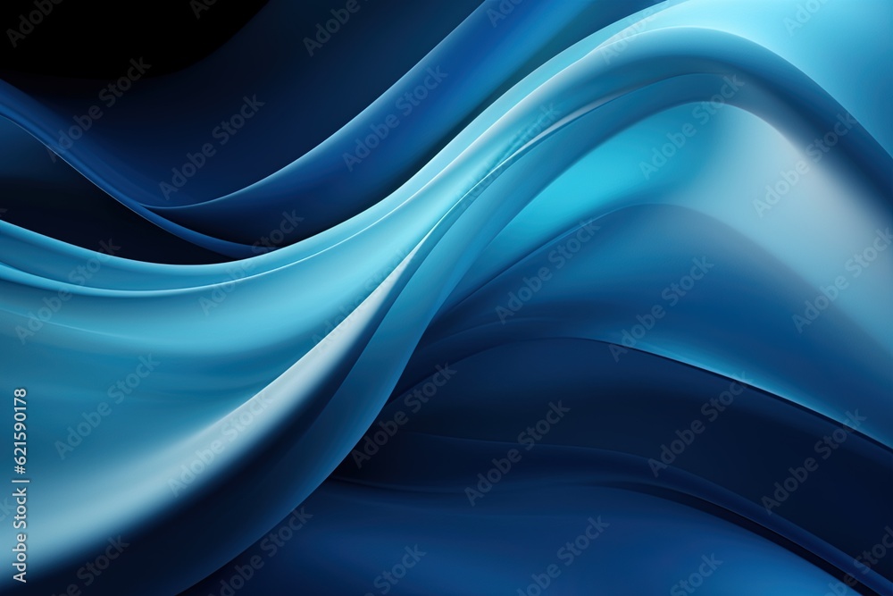 Fototapeta premium Abstract Wavy Wallpaper color Cyan & Blue. Generative AI.