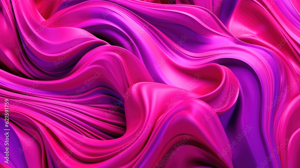Obraz premium Pink undulating lines shape a colorful theoretical foundation. Generative ai