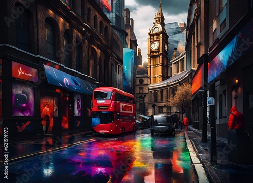 Fototapeta Naklejka Na Ścianę i Meble -  London Rainbow Streets