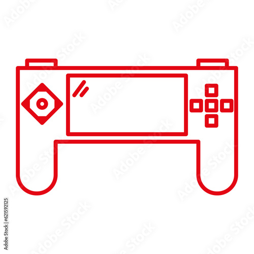 This icon is used on websites, apps or other media to indicate that the content is related to a game on a game console. This icon helps the user to quickly identify the type of game or platform being 