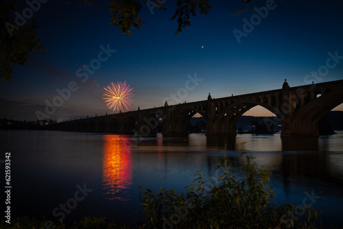 Fireworks Over the Veterans Memorial Bridge