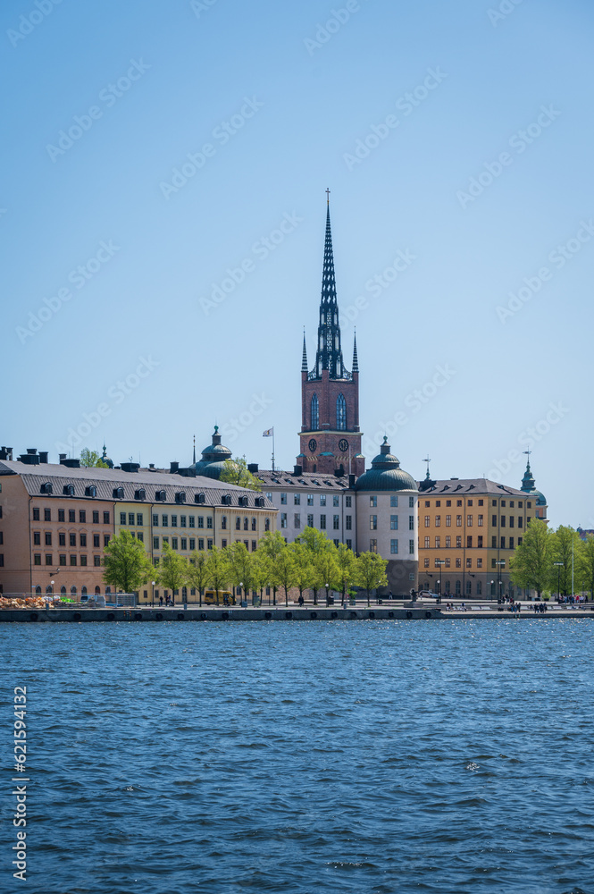 Riddarholmen and the church Riddarholmskyrkan in Stockholm Sweden