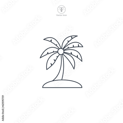 Palm Tree icon symbol vector illustration isolated on white background