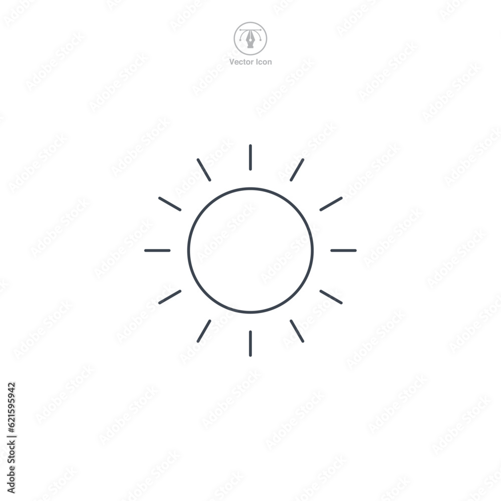 Sun icon symbol vector illustration isolated on white background